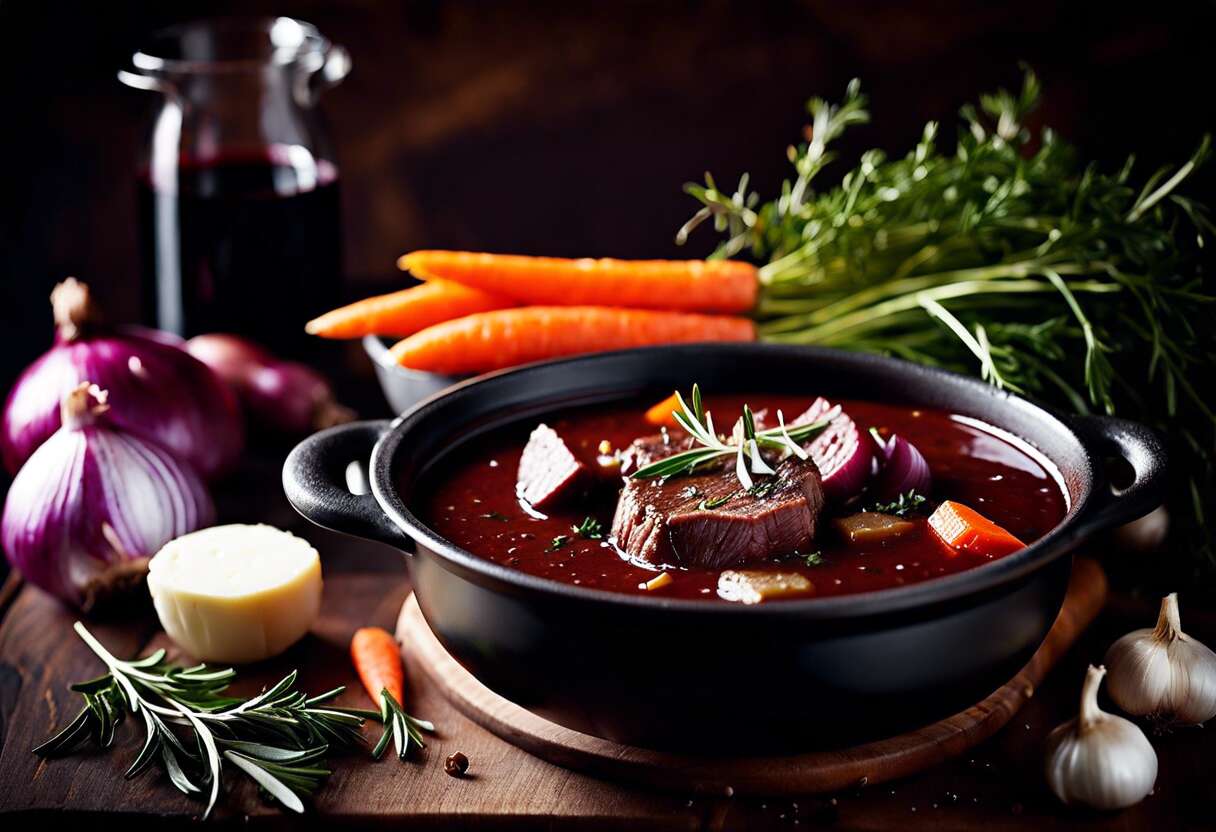 Fondue de boeuf au vin rouge : recette de cuisine conviviale