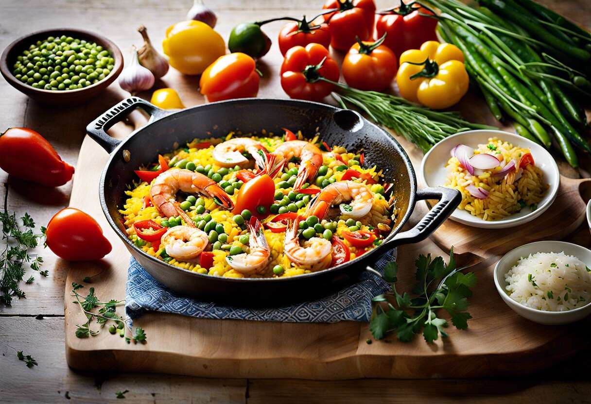 Paella printanière : quand la méditerranée rencontre la cocotte