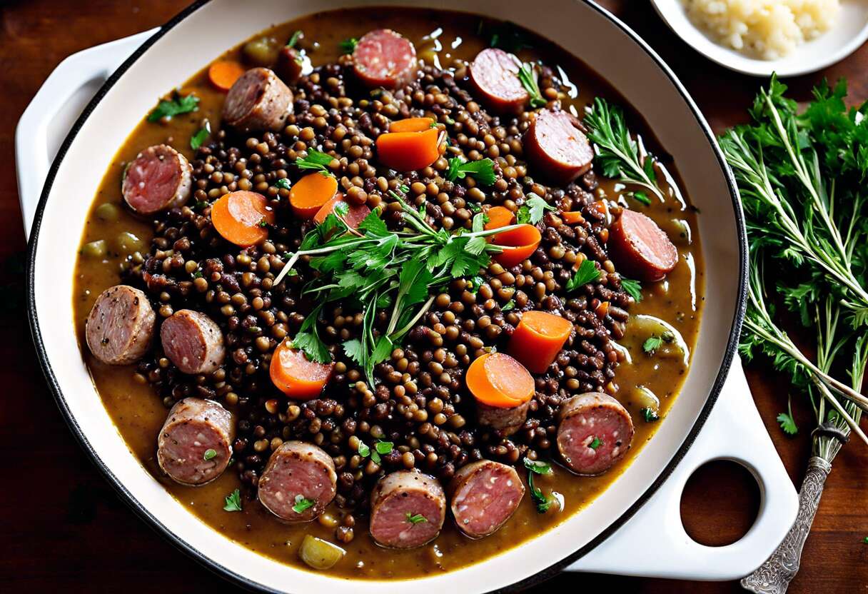 Cuisine de famille : élaborer des lentilles à la saucisse de Morteau