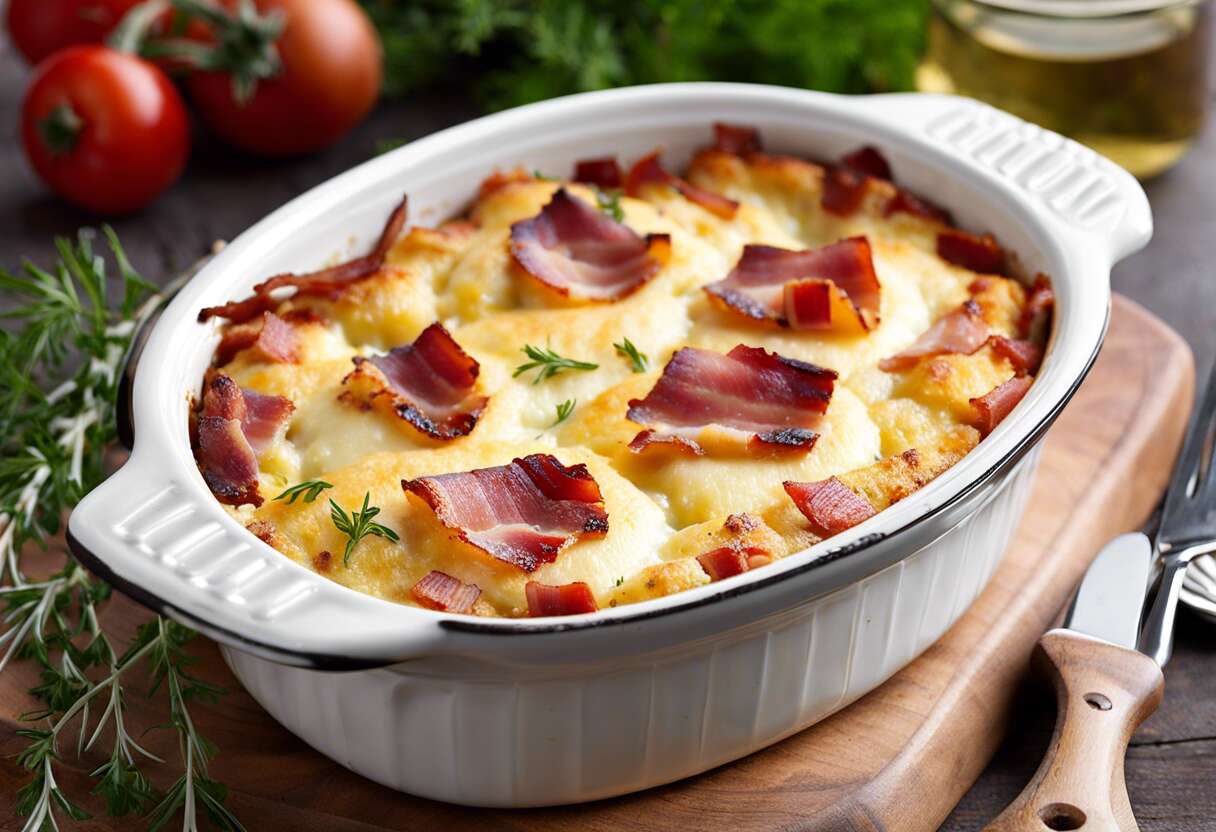 Gratin de poireau au reblochon et bacon en mini-cocotte : recette gourmande