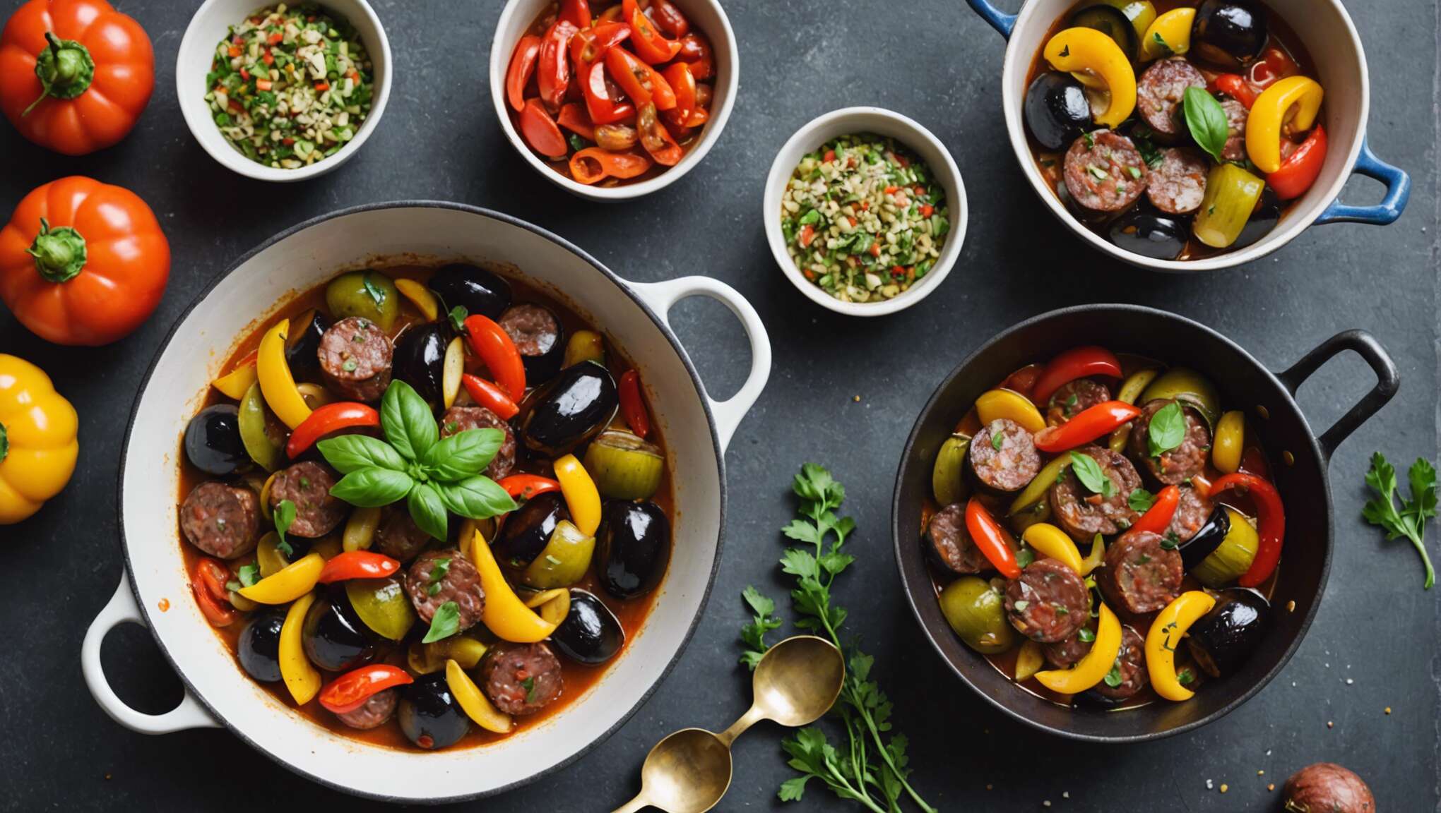 Recette facile : minis cocottes de ratatouille et saucisses au four