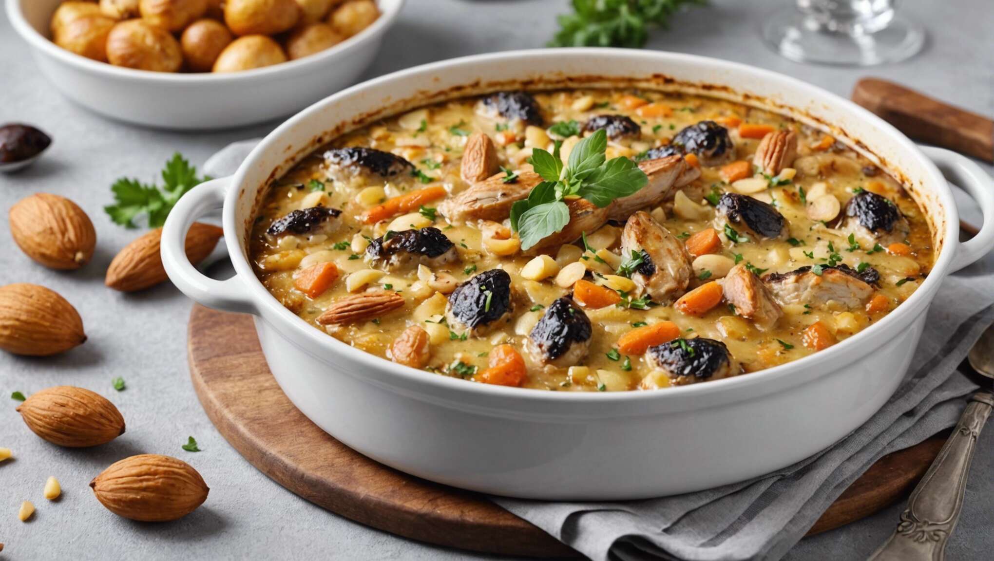 Cocotte de lapin aux mousserons et amandes : recette traditionnelle gourmande