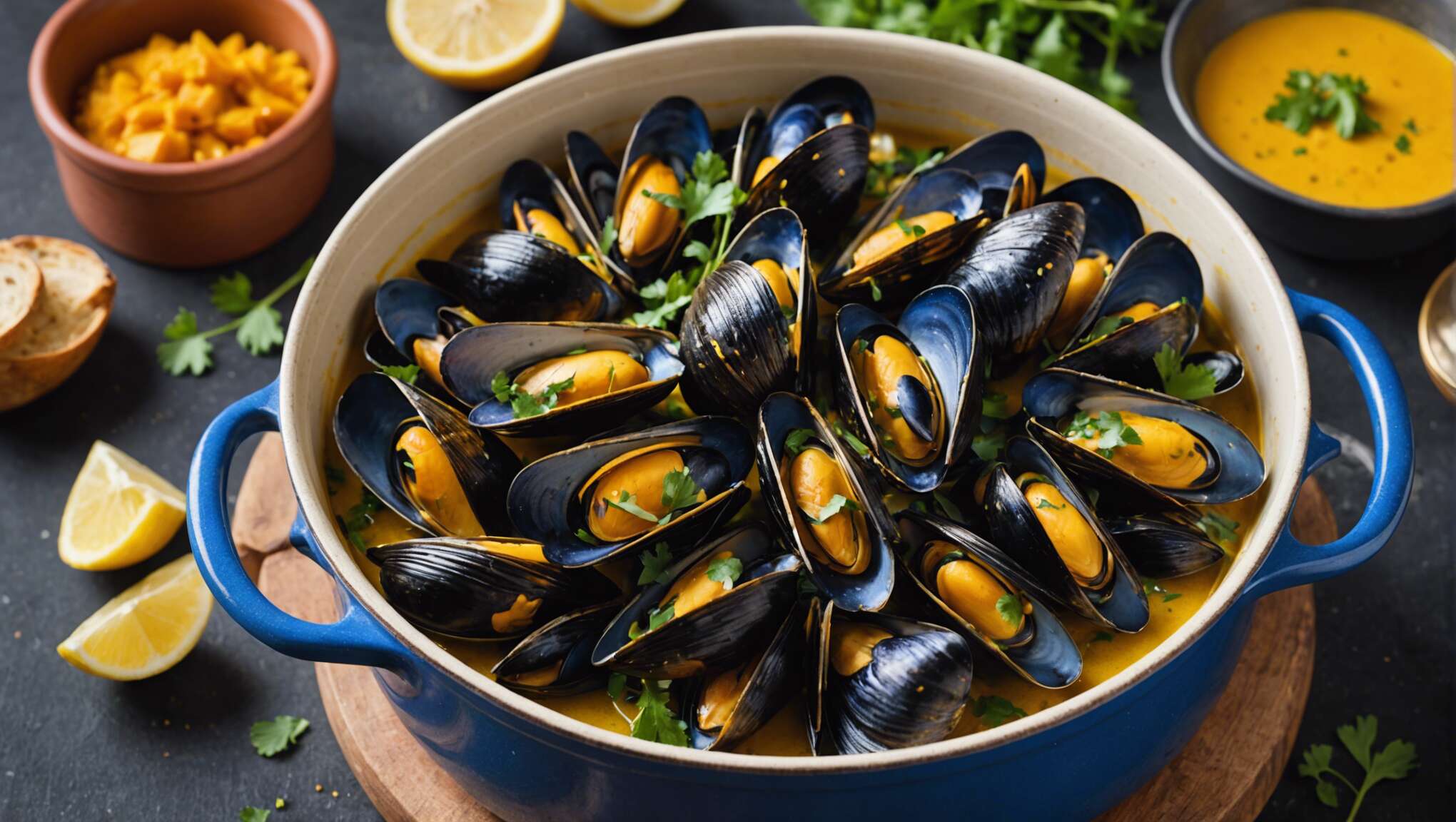 Cocotte de moules et émulsion au curcuma : recette gourmande et facile