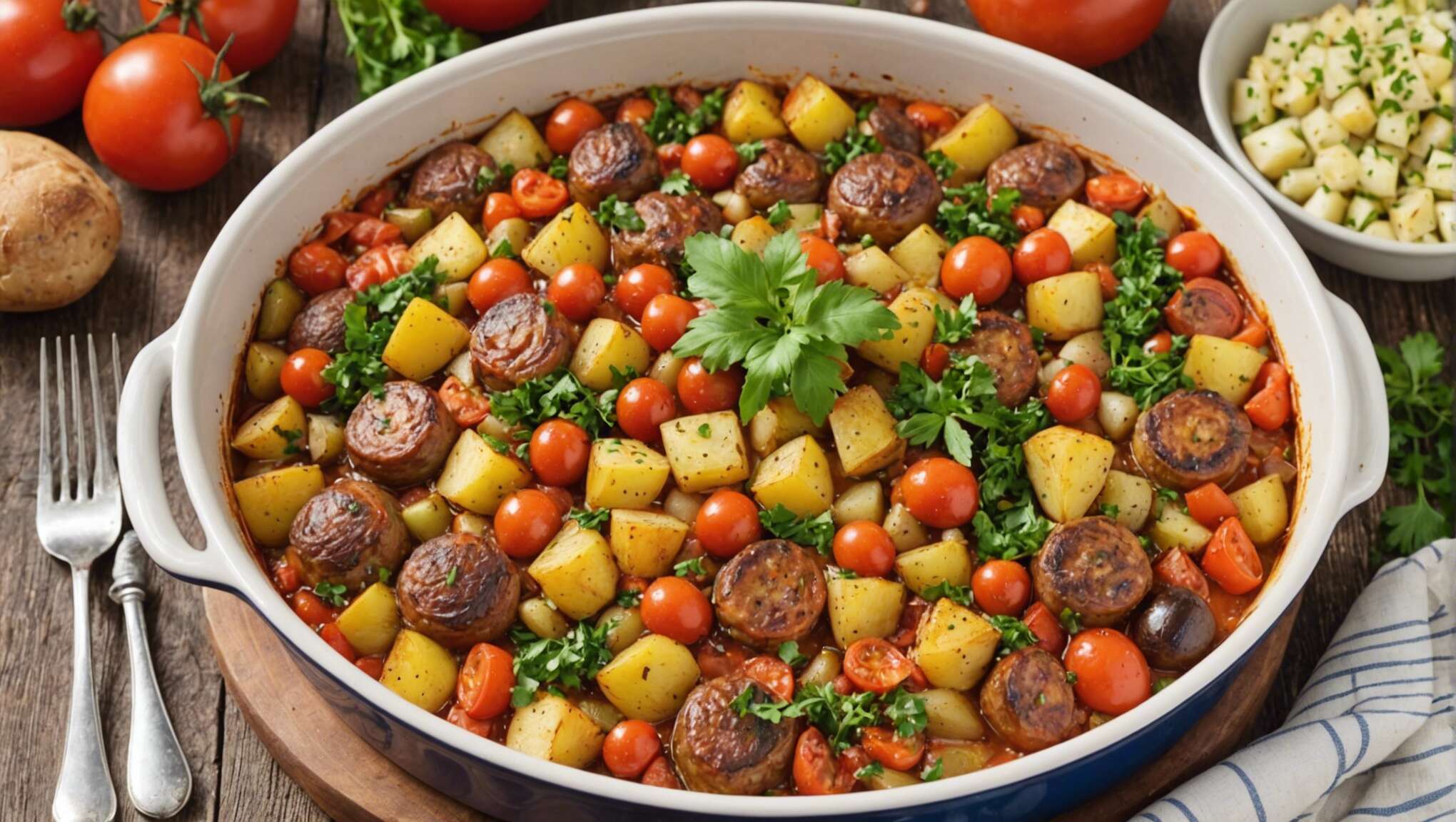 Recette en cocotte : pommes de terre, tomates et courgettes farcies