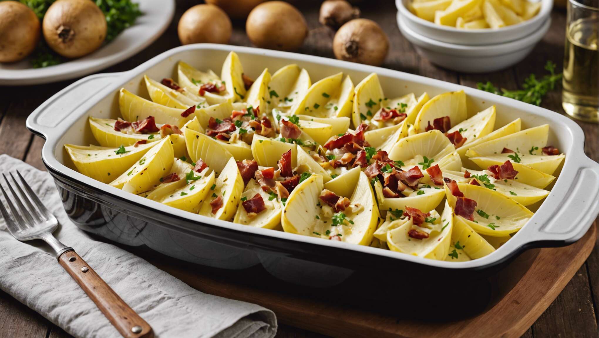 Recette de tartiflette d'endives en cocottes - Variante originale et savoureuse