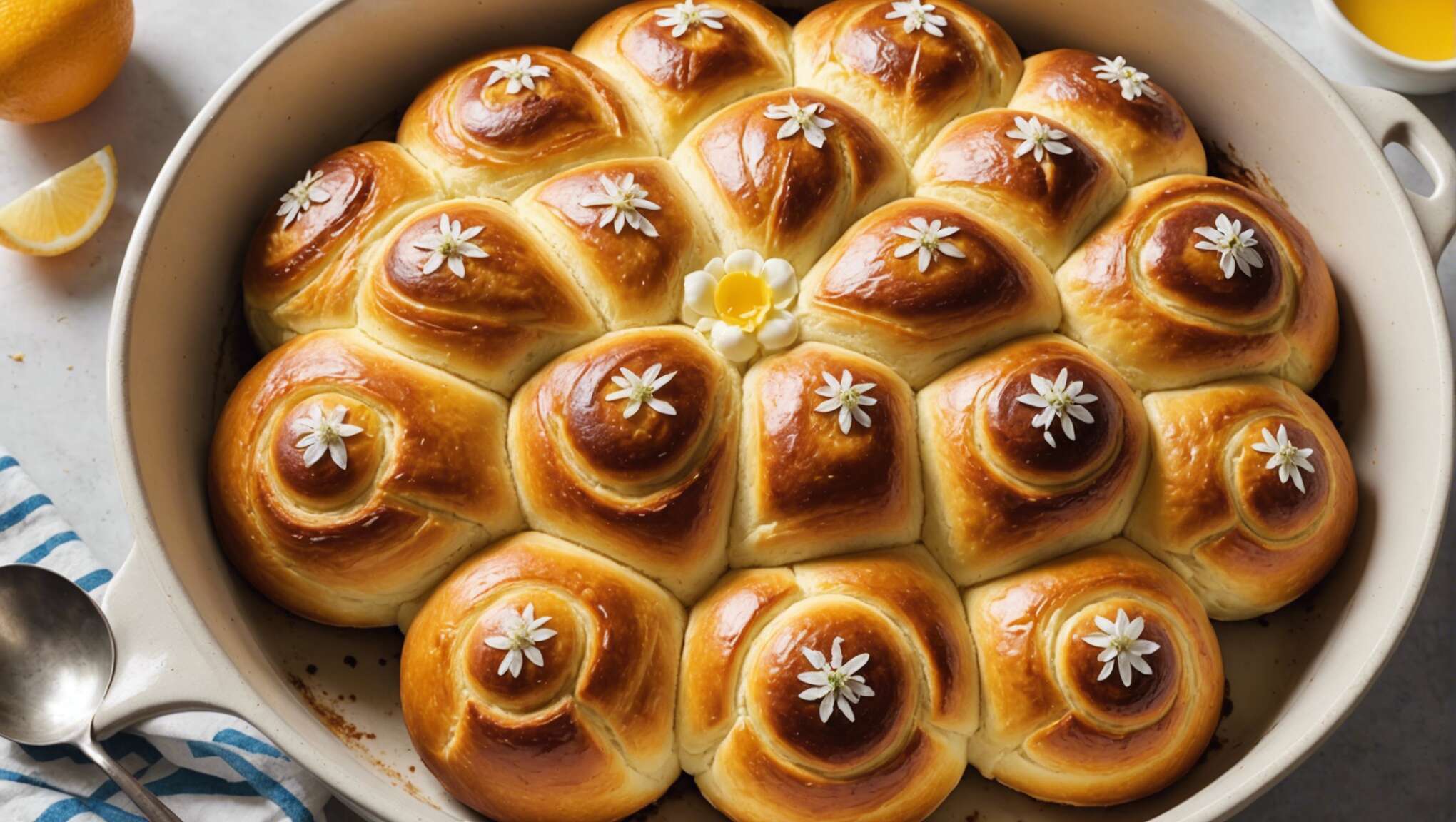 Recette de brioche en forme de fleur cuite en cocotte : un goûter gourmand et original