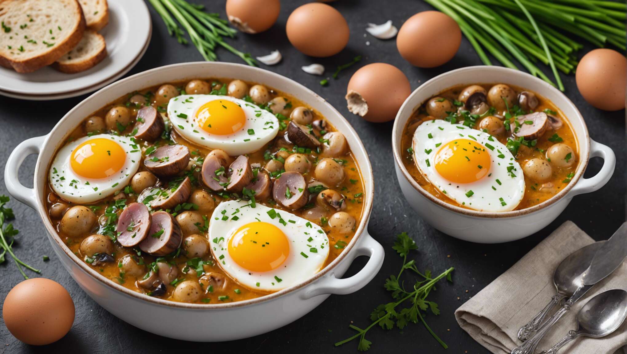 Oeufs en cocotte au serrano et champignons : recette facile et gourmande