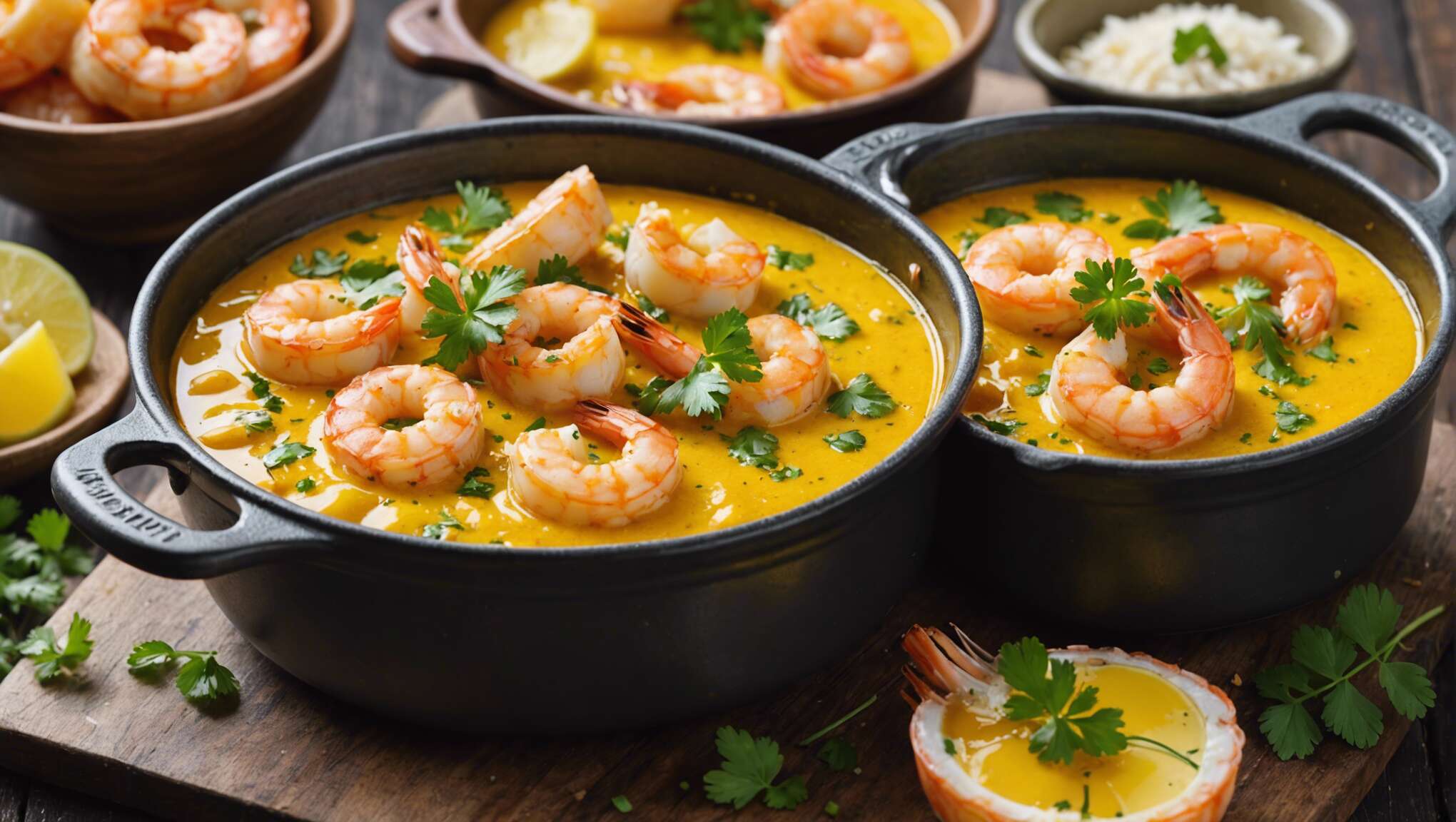 Flans en cocotte aux crevettes et curry : recette facile et savoureuse