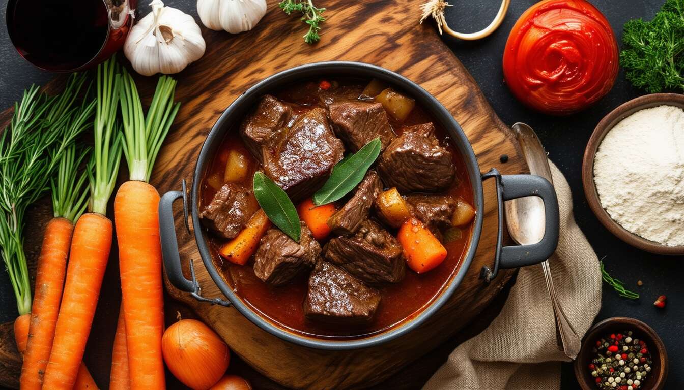 Boeuf mijoté en cocotte : recette facile et savoureuse
