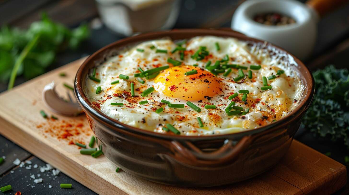 Recette rapide et légère : œuf cocotte au chou en quelques minutes