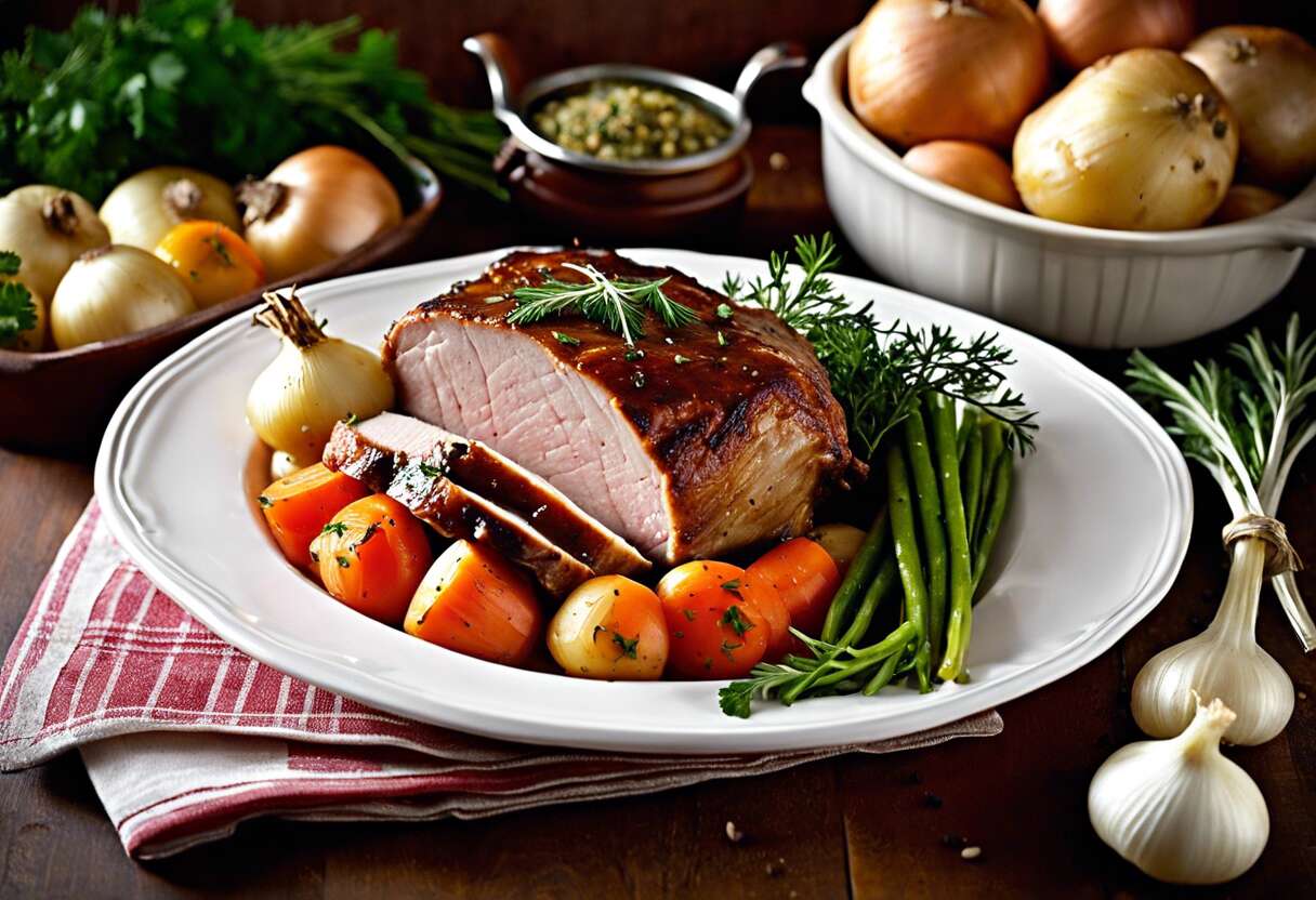 Rôti de porc en cocotte aux épices Rabelais et petits légumes de Mamigoz : recette authentique