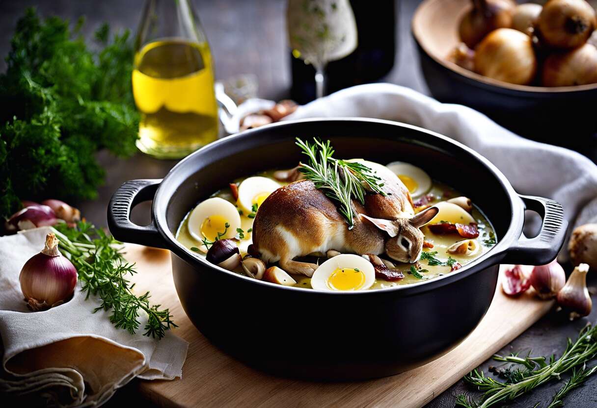 Lapin en gibelotte : recette rapide en cocotte-minute