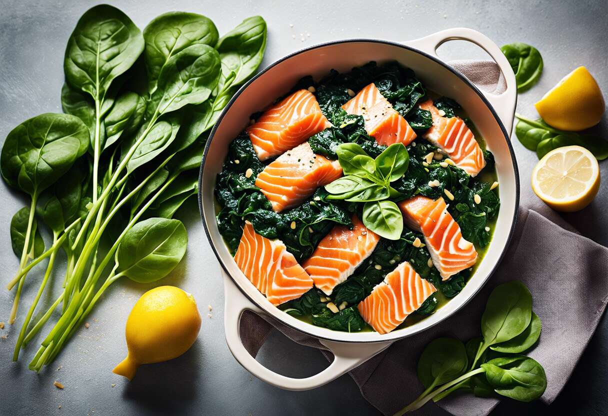 Recette de cocotte épinard-saumon au sésame : saveurs et bienfaits