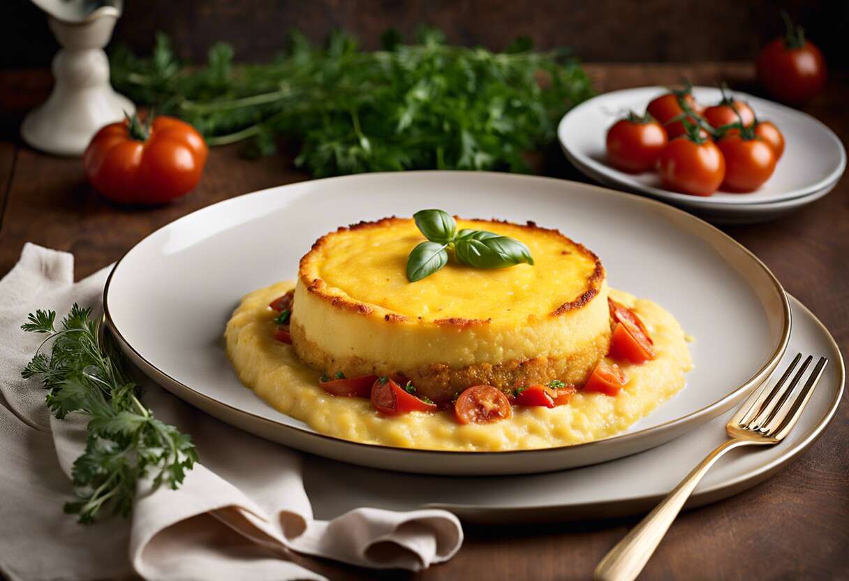 Recette de parmentiers de polenta au poulet rôti et tomates séchées