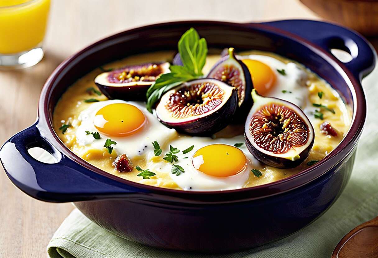 Recette d'œuf cocotte au parmesan et à la figue : une entrée savoureuse