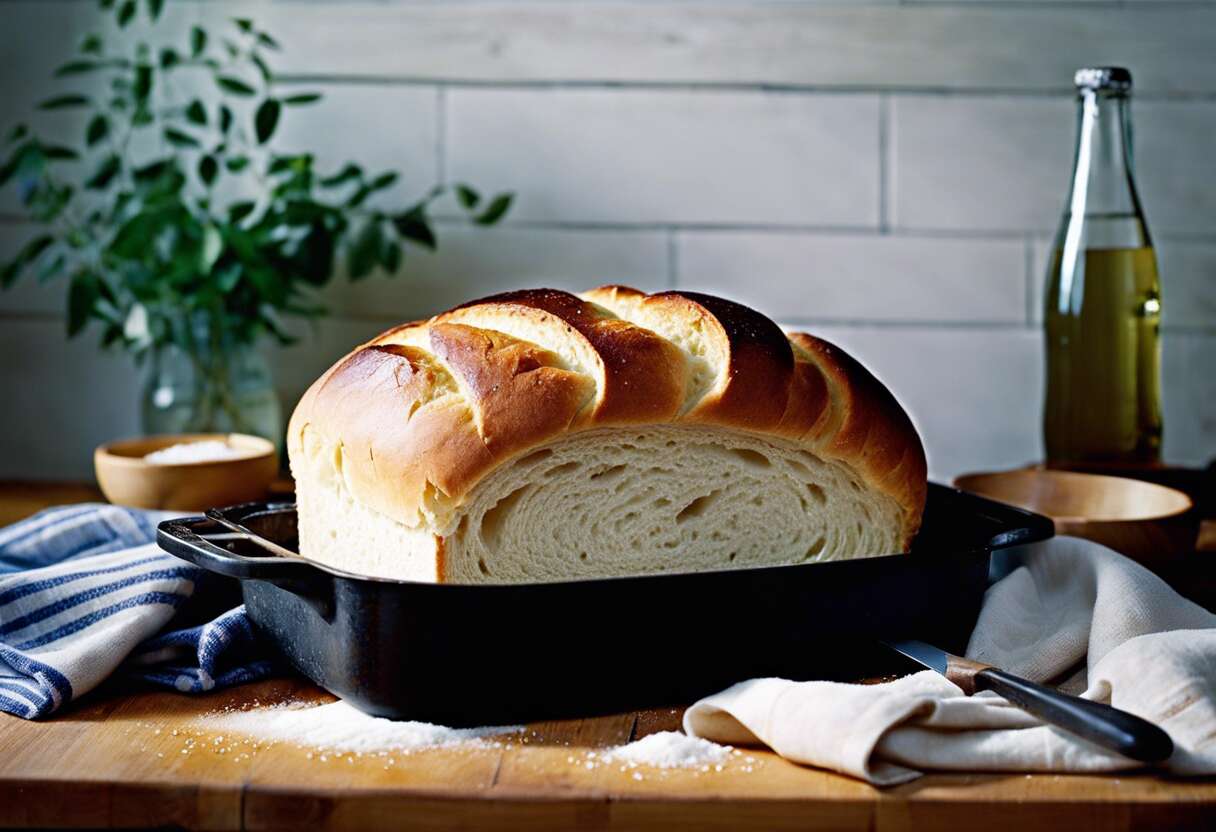 Recette de pain blanc à l'eau pétillante cuit en cocotte