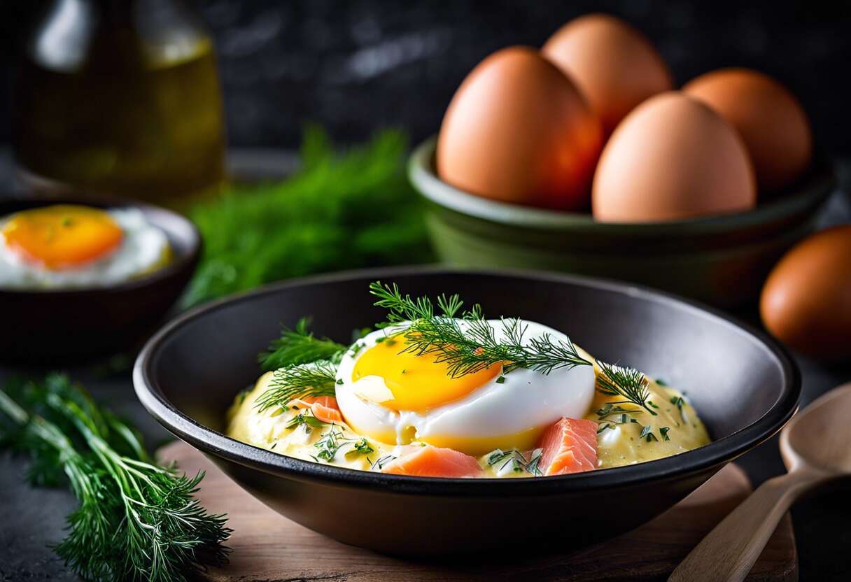 Recette d’œuf cocotte à l’aneth et saumon fumé : saveurs délicates