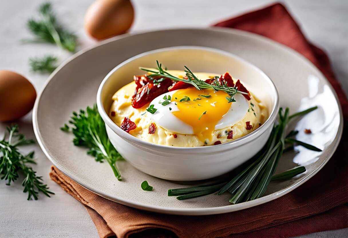 Recette d&rsquo;oeuf cocotte à l&rsquo;Epoisses et tomates séchées : saveurs gourmandes