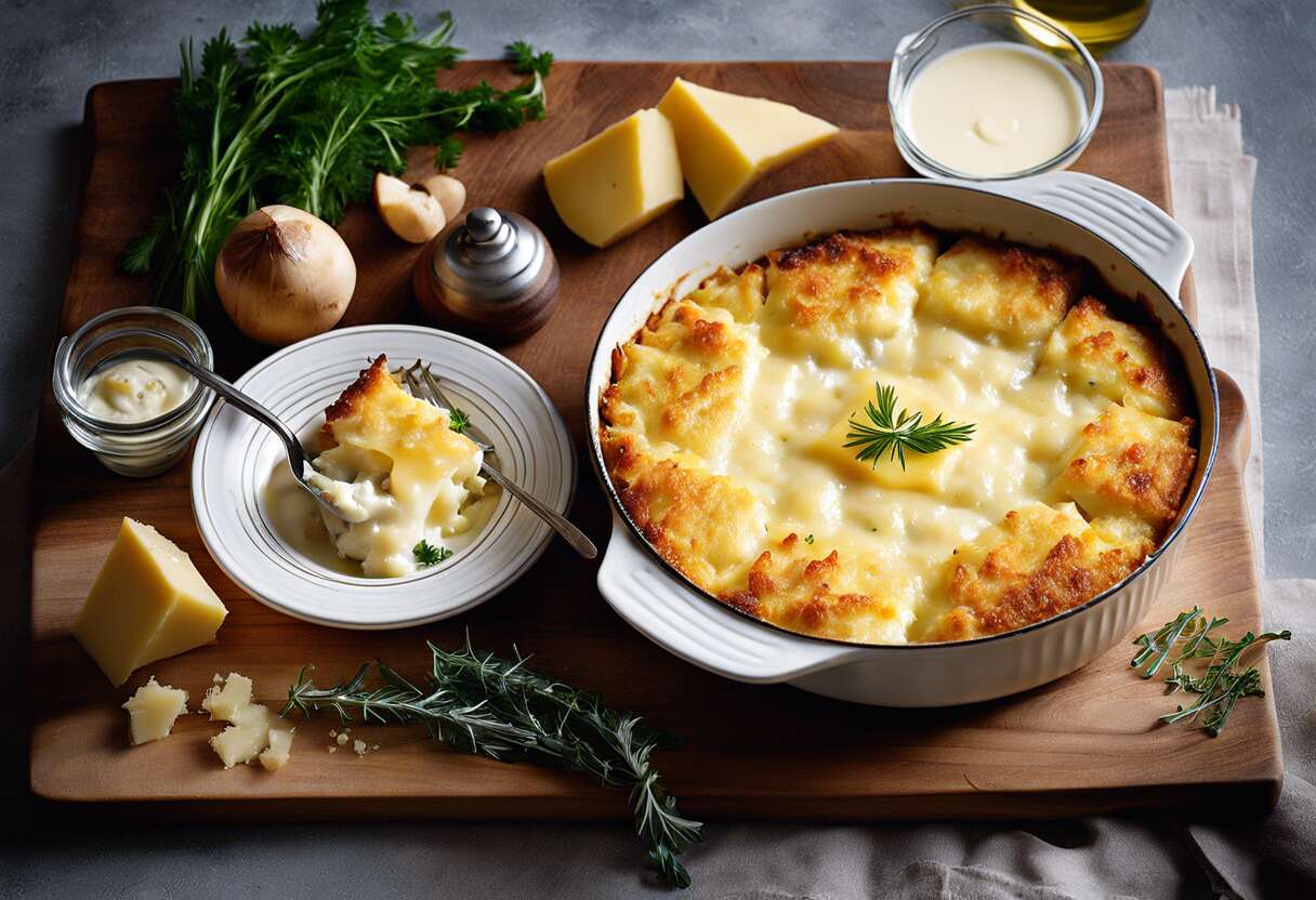 Recette de cabillaud en parmentier gratiné au comté : un plat savoureux