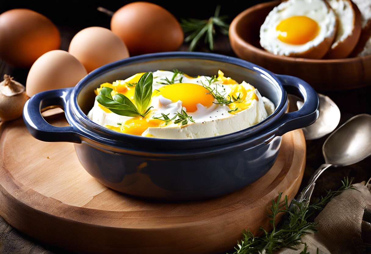 Recette d'œuf cocotte chèvre et échalotes : une entrée gourmande et facile