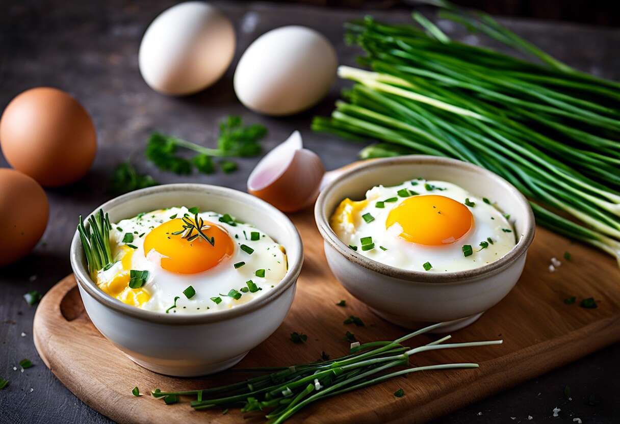 Oeuf cocotte à la ciboulette : recette facile et rapide