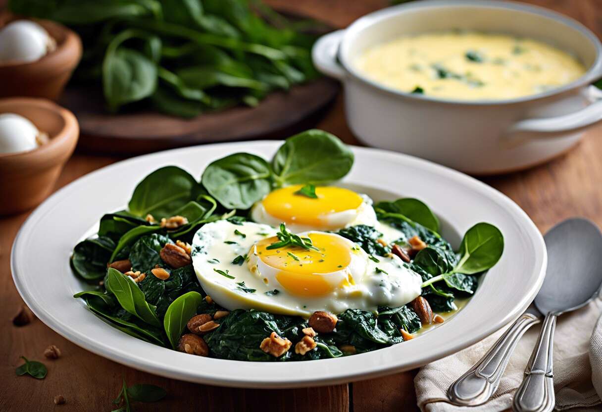 Recette d'œufs cocotte aux épinards : délice facile et sain