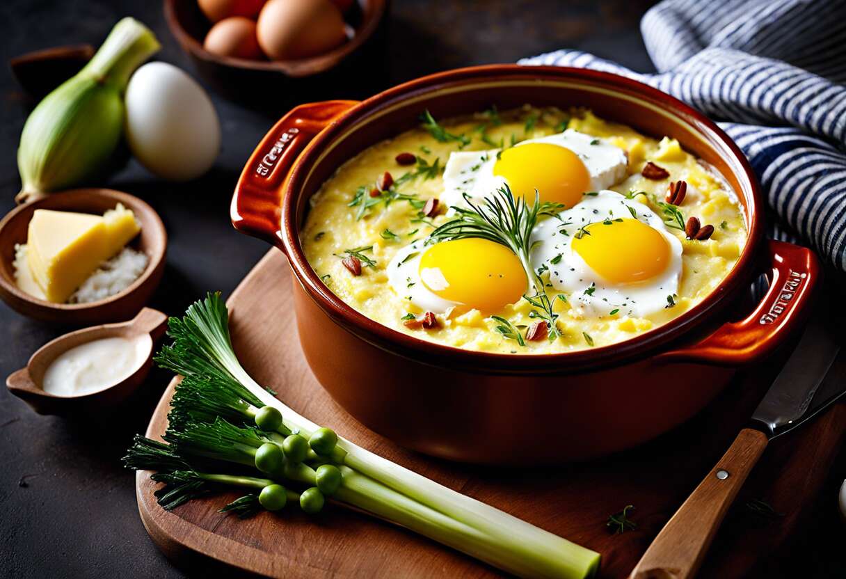Recette d'œuf cocotte au poireau et comté : saveurs gourmandes