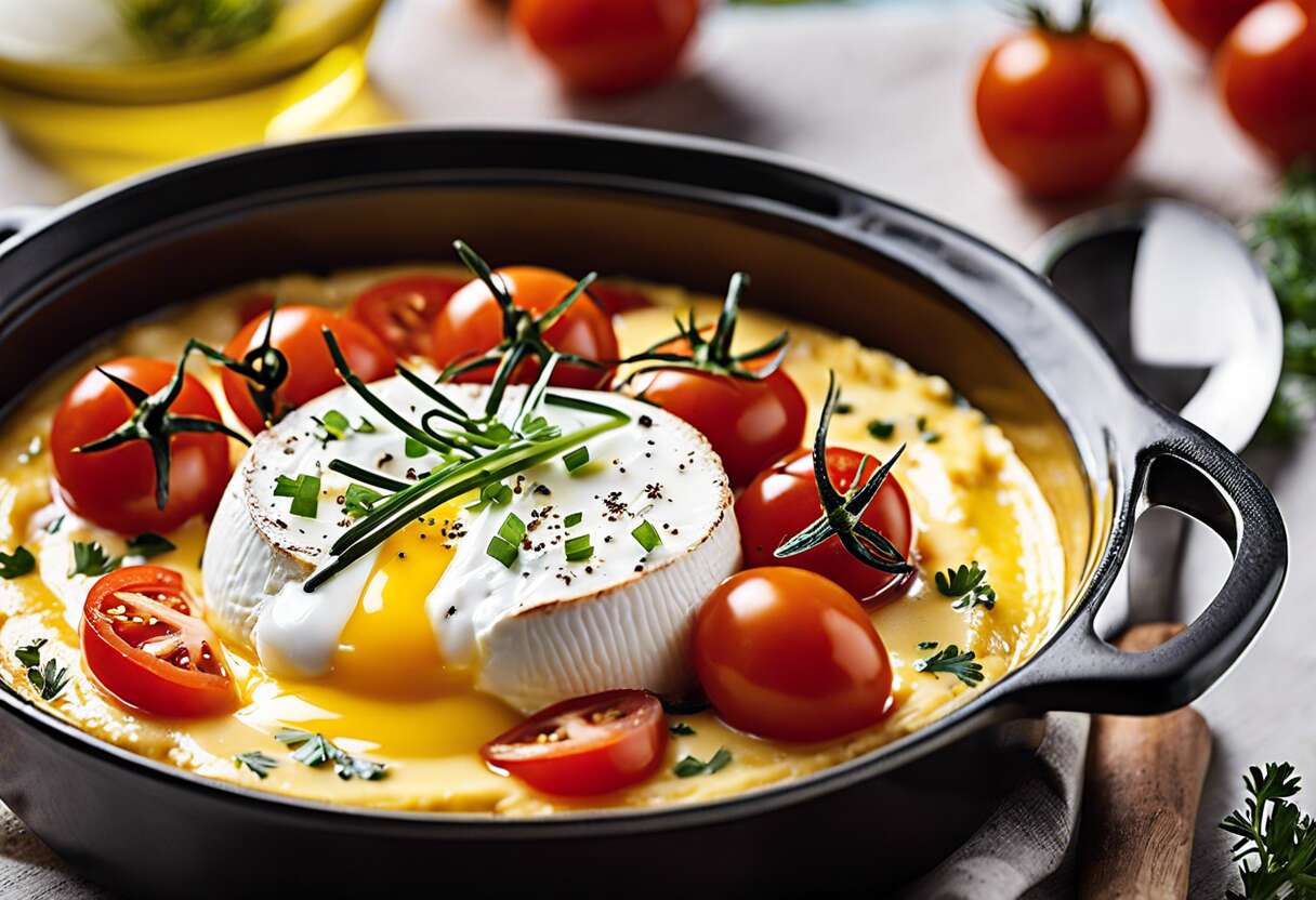 Recette d&rsquo;Œufs Cocotte Chèvre et Tomate : une Gourmandise Simple FID-902517