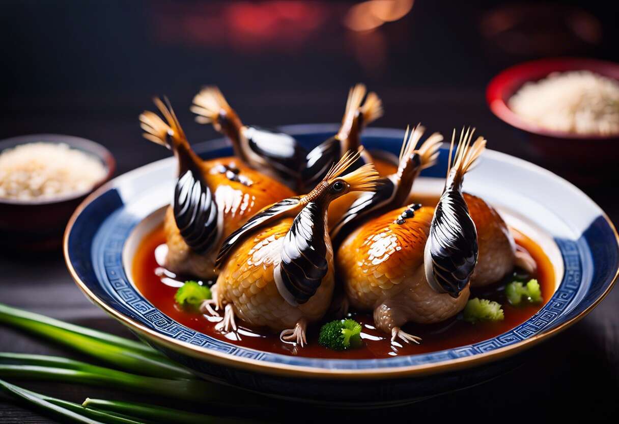 Recette de cailles laquées à la chinoise en cocotte : préparation 40 min, cuisson 30 min