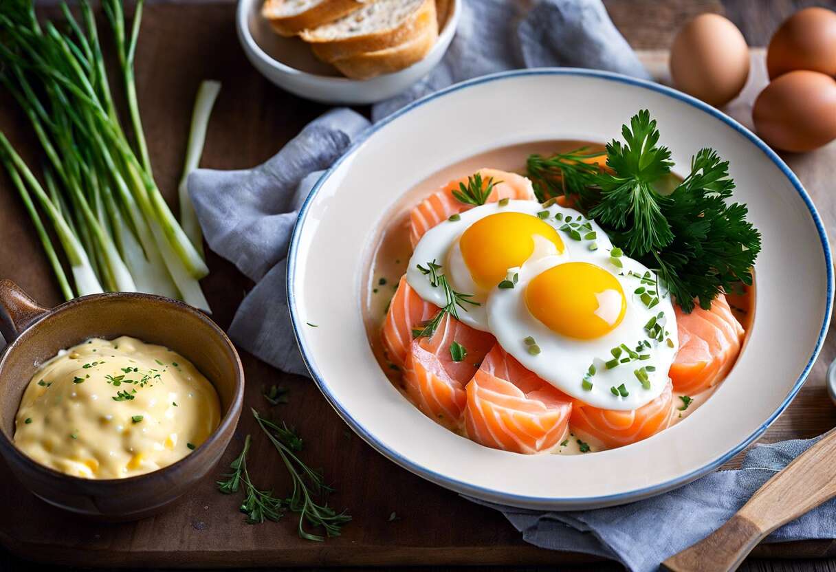 Recette d&rsquo;œuf cocotte au saumon et blinis maison : saveurs gourmandes