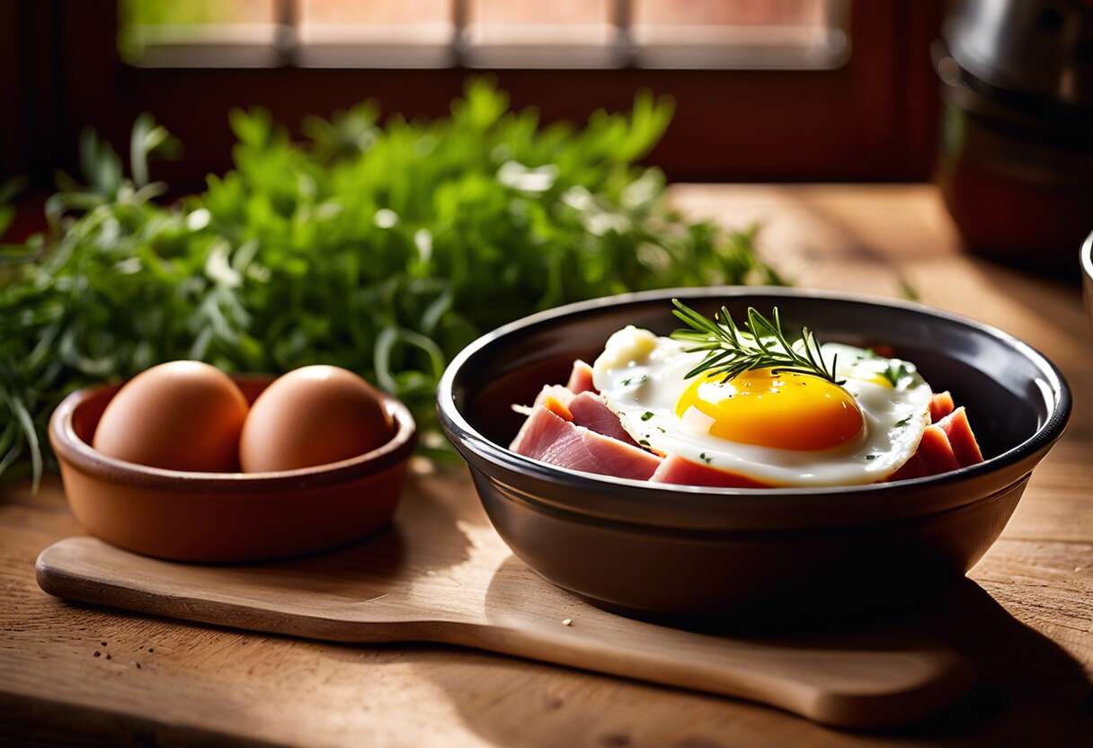 Recette d'œuf cocotte au jambon fumé : un délice simple et rapide