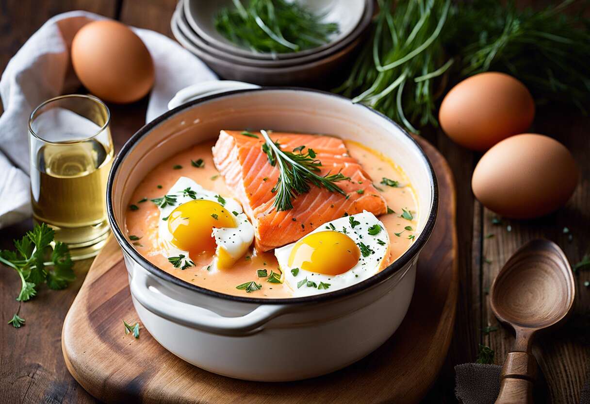 Recette d'œufs cocotte au saumon et comté : un plat facile et gourmand