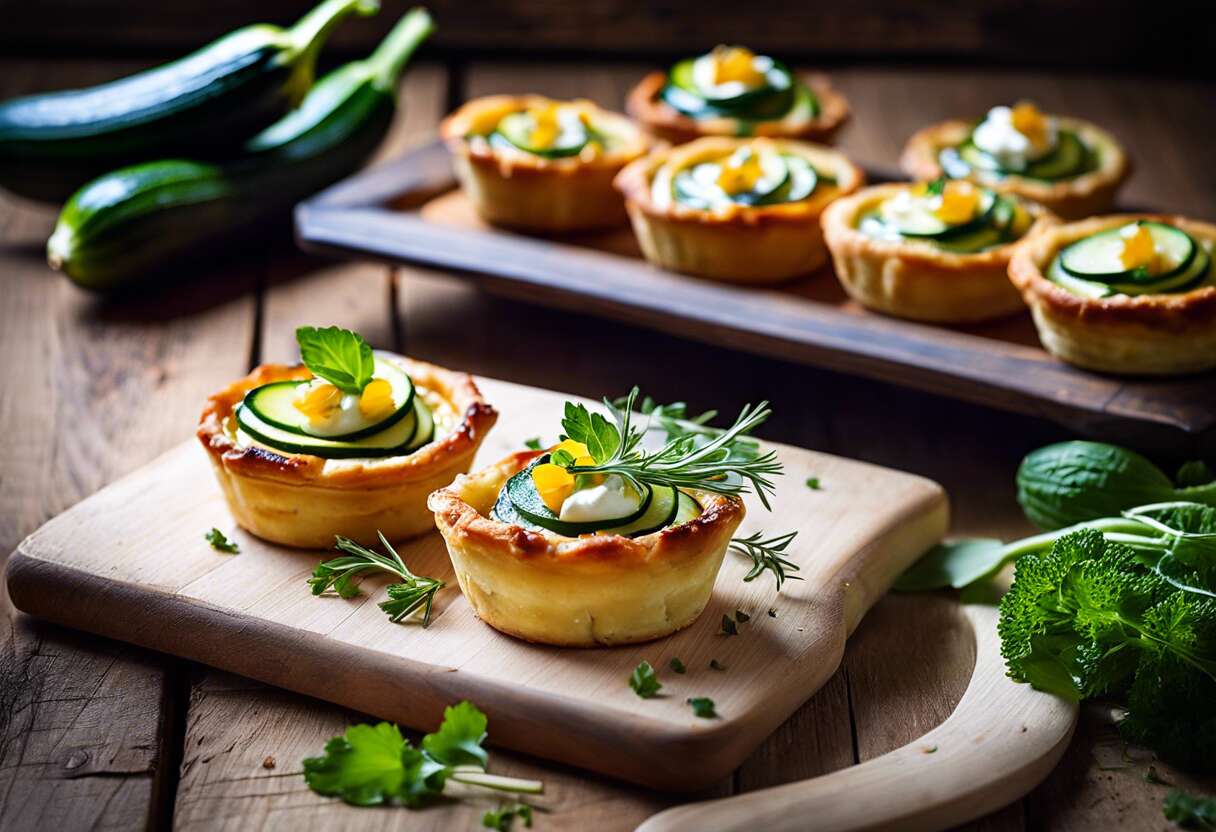 Recette de tartelettes Tatin à la courgette et chèvre : mini cocottes gourmandes