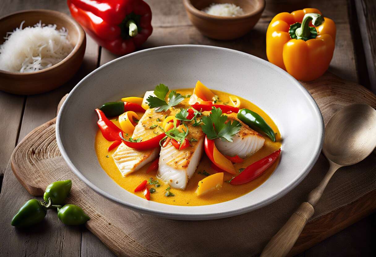 Recette cocotte de cabillaud aux poivrons et curry : saveurs exotiques en cuisine