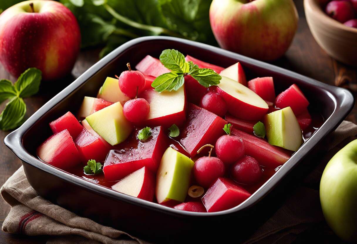 Recette végétarienne facile : pommes à la rhubarbe savoureuses