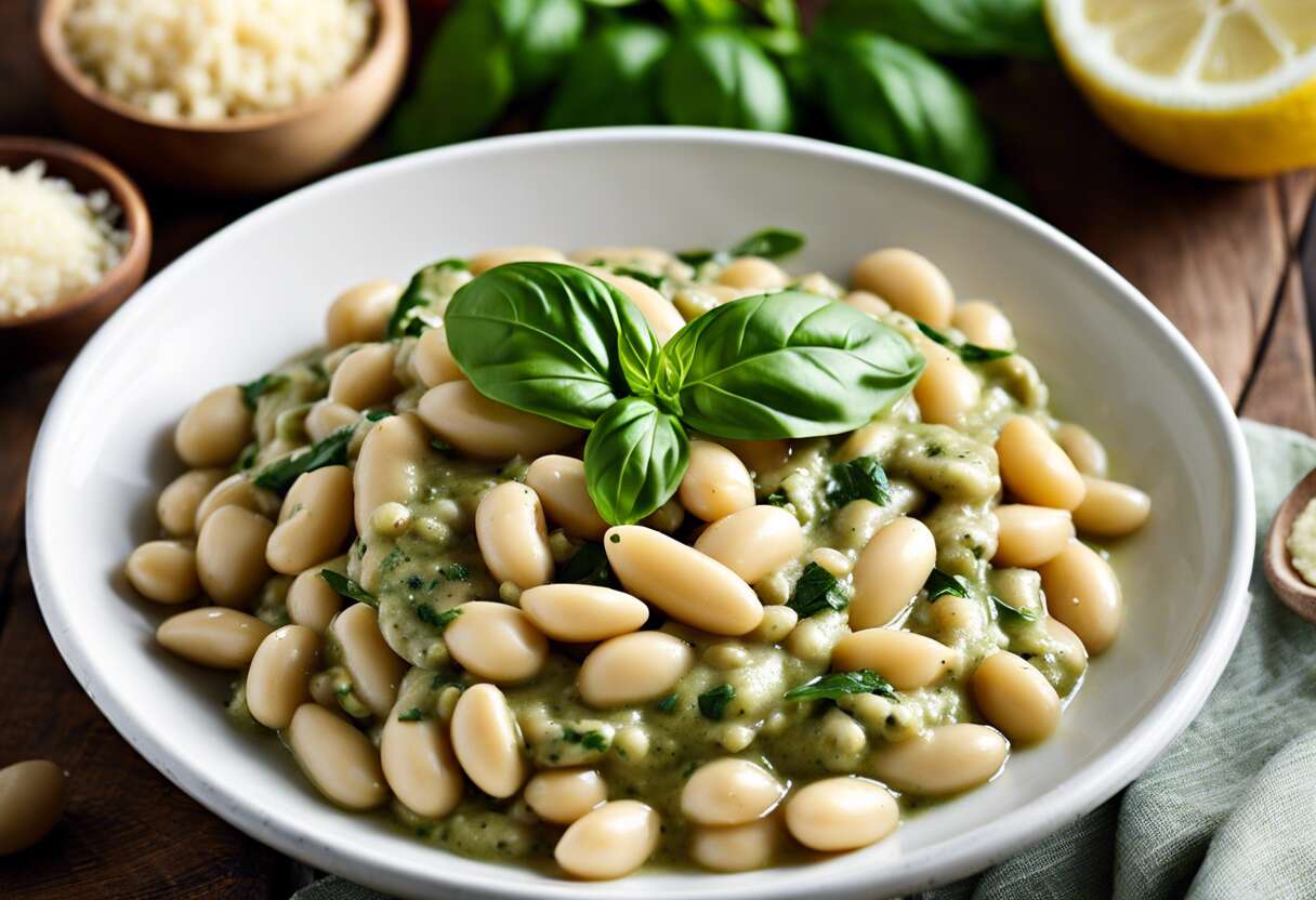 Recette facile de pesto de haricots blancs pour un repas végétarien savoureux