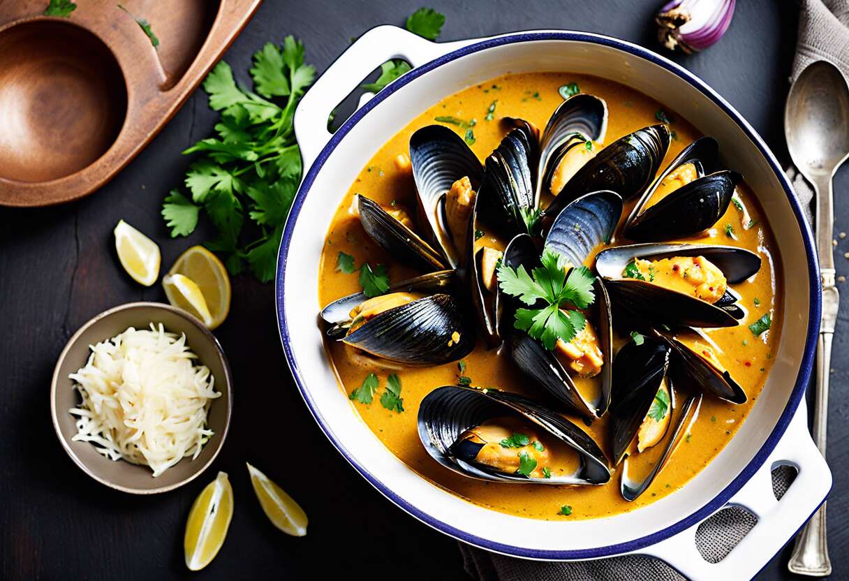 Recette facile : moules au curry à la cocotte