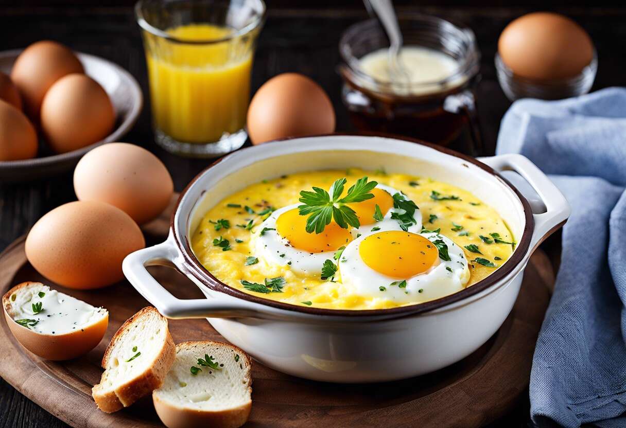 Recette facile de mouillettes d'œufs cocotte au Morbier