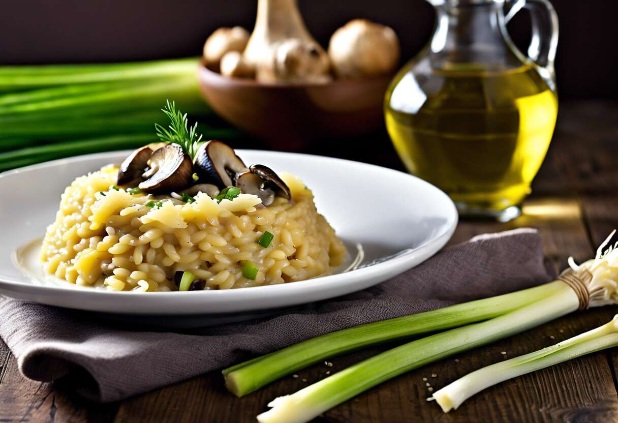 Pastatto risotto : recette de coquillettes aux poireaux et champignons bruns
