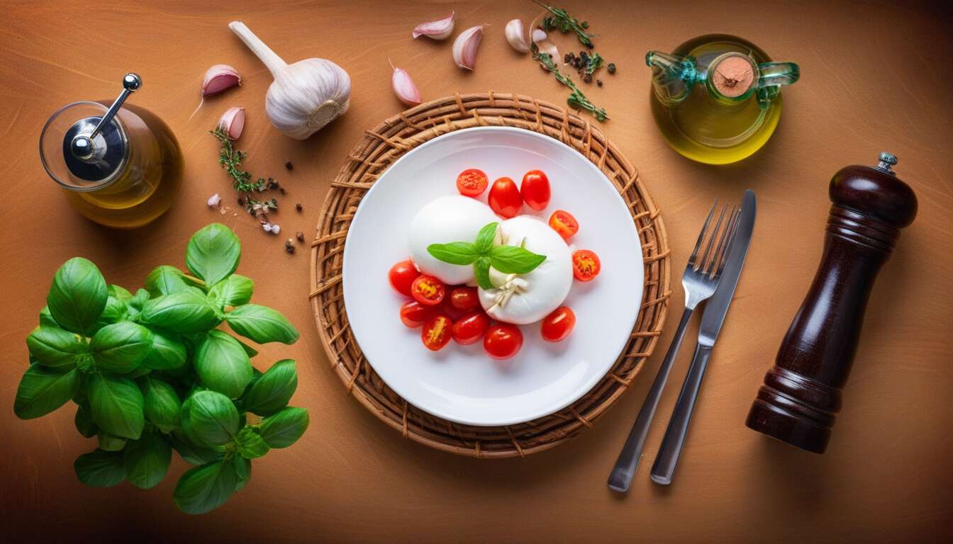Recette de burrata et pâtes aux tomates cerises confites et pignons