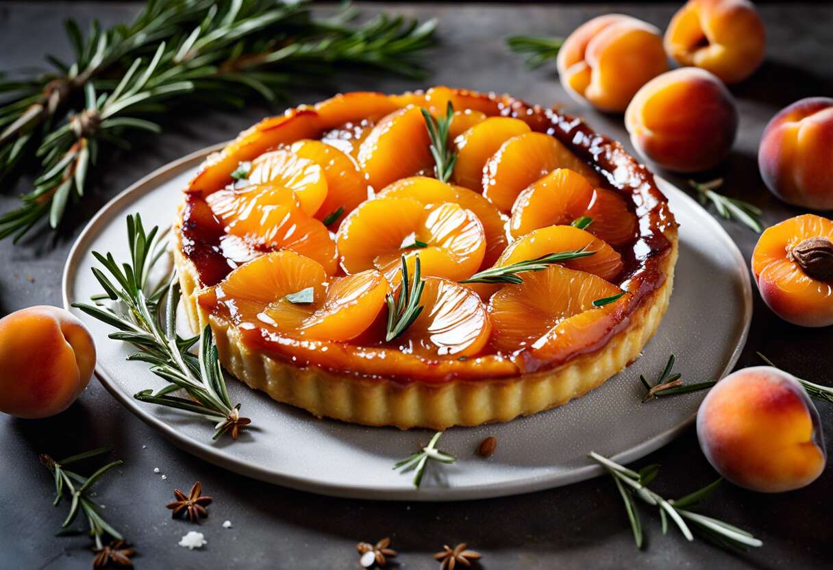Tarte Tatin d'été aux abricots et romarin : recette facile et savoureuse