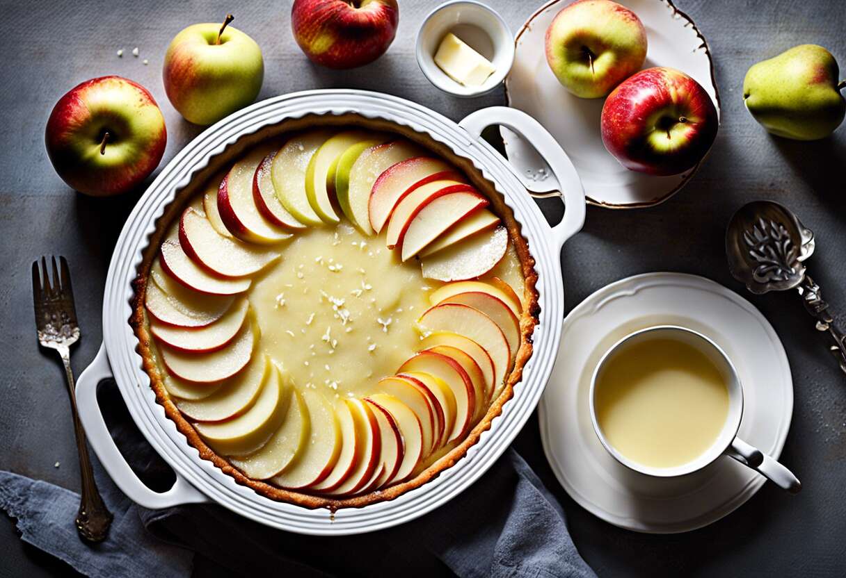 Recette de clafoutis fondant aux pommes, poires et vanille : un dessert irrésistible