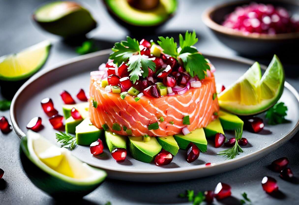 Recette de tartare de saumon frais, avocat et grenade : fraîcheur et saveurs garanties