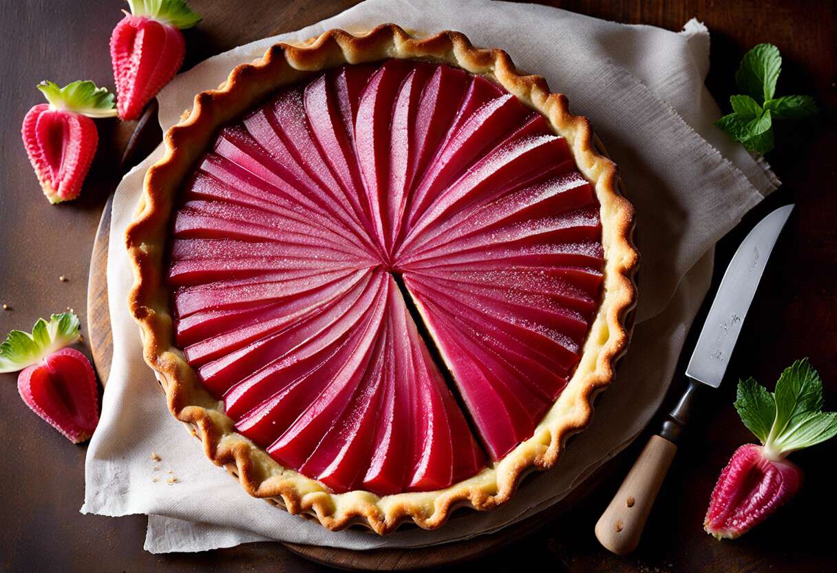 Recette de tarte à la rhubarbe sur sablé breton : saveurs et tradition
