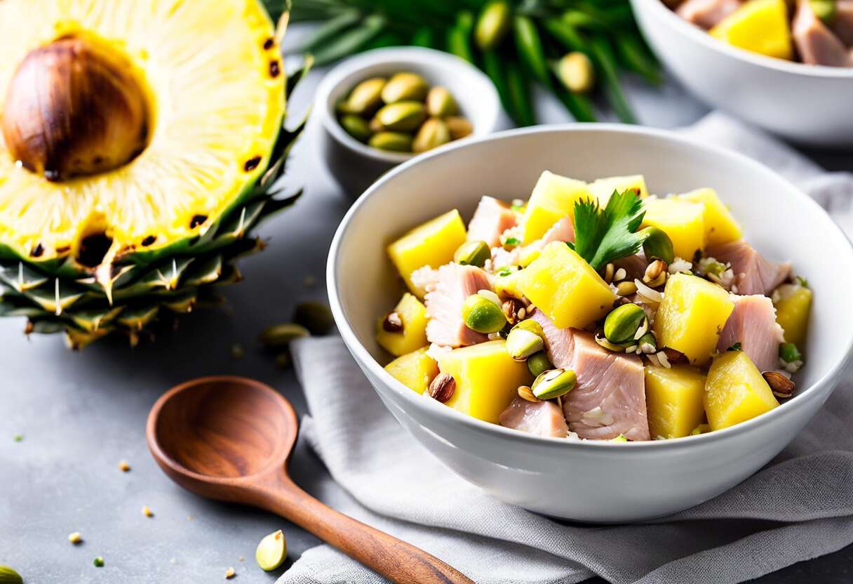 Recette facile : sauté de dinde à l'ananas et aux pistaches