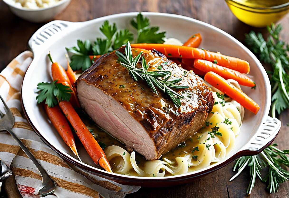 Rôti de porc en cocotte à la façon grand-mère : recette traditionnelle et savoureuse
