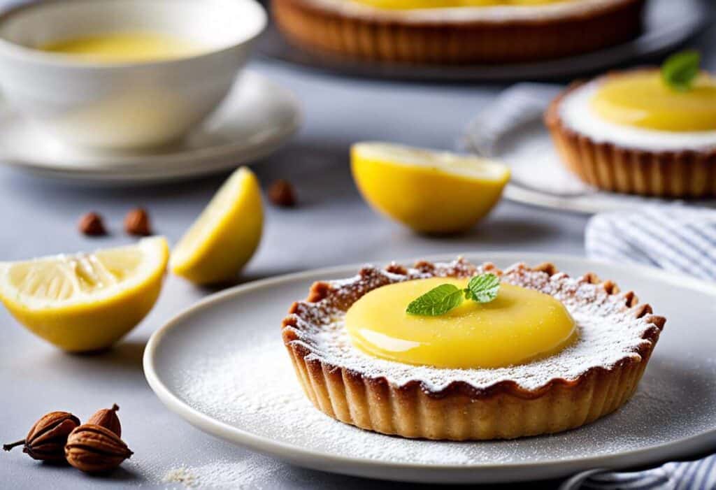 Recette de tarte aux deux citrons : pâte croustillante à la noisette