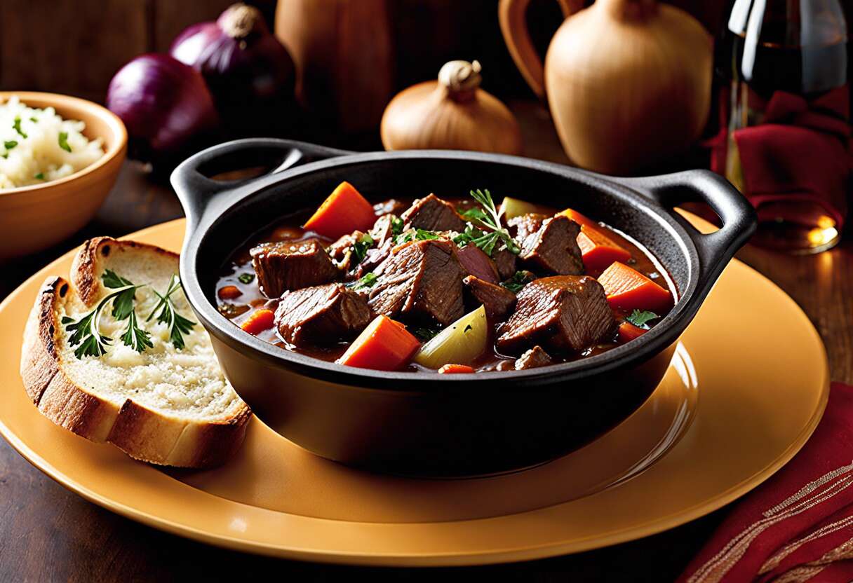 Recette de sauté de bison mijoté en cocotte - Découvrez les saveurs sauvages !