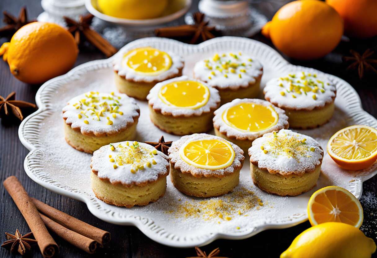 Recette de Sablés de Noël aux épices et agrumes : glacage coloré au citron