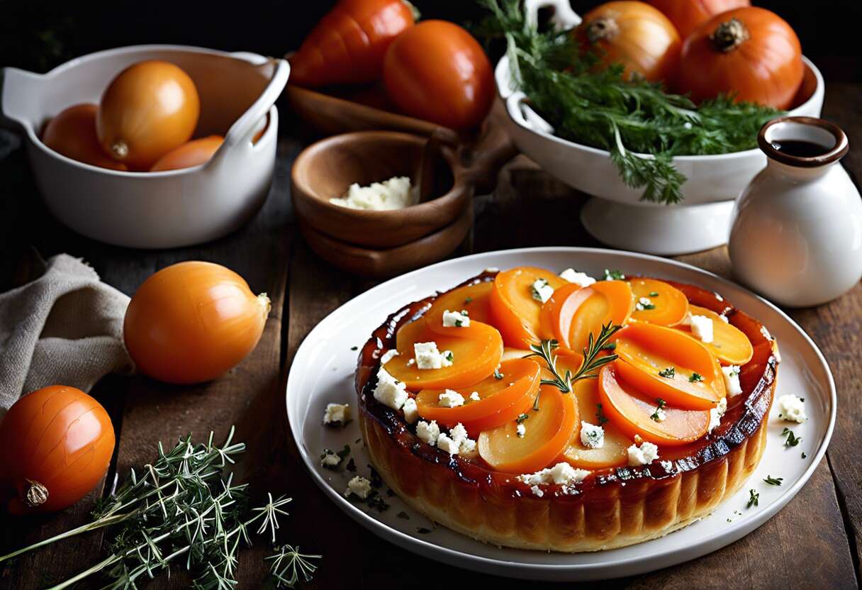 Recette de Tatin de Carottes, oignons et Feta par Margaux: saveurs Gourmandes